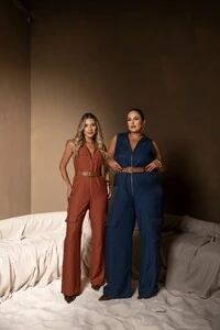 pre venda macacao cargo alfaiataria com cinto divas