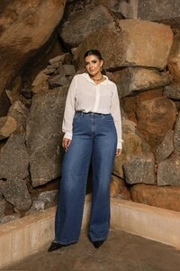 pre venda calca jeans wide denim season divas