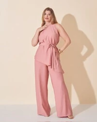blusa um ombro viscose e poliamida assimetrica kayla