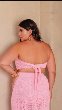 saia em tricot acrilico+ lenco forrado planet