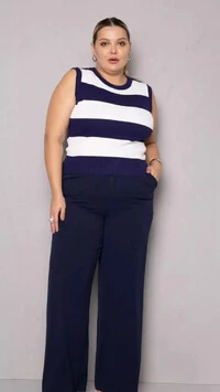 blusa tricot modal listras largas bruna