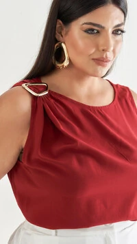 blusa regata origami viscose quebela