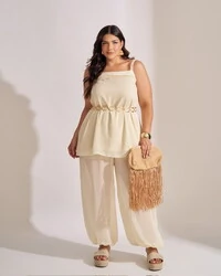 Calca aladin crepe trabalhado kayla