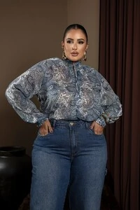 pre venda blusa crepe etnico com manga elastex divas