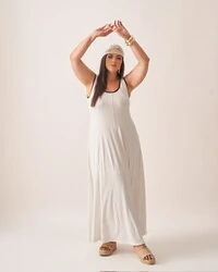 vestido malha de viscose bicolor kayla