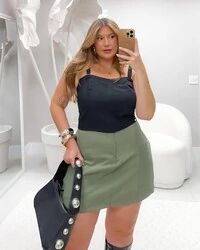Saia shorts alfaiataria marrant ziper frontal rosamili