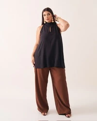regata alongada em viscose gola alta kayla