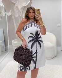 Pre venda vestido curto tropical frente unica duas