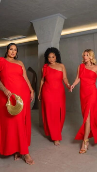 pre venda vestido longo alfaiataria marrant um ombro rosamili