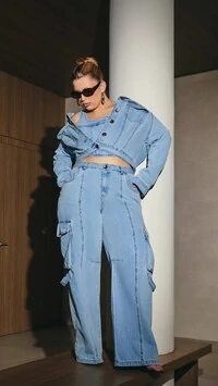 calca cargo blue jeans izzat