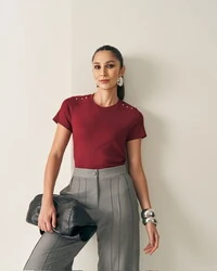 blusa canelada quebela