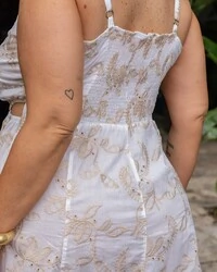 Pre venda vestido longo bordado lasie mr fr