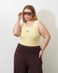 regata canelada brasil bordada kayla