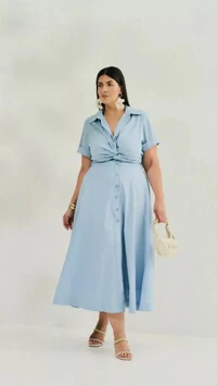 Vestido nozinho tricoline com elastano quebela
