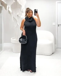 Vestido longo tricot modal paris planet