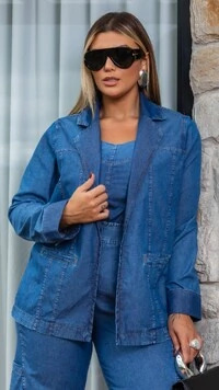 pre venda blazer jeans denim light mr fr