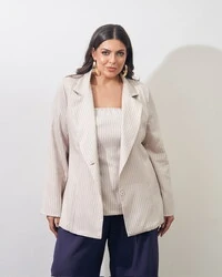 blazer risca de giz alfaiataria kayla