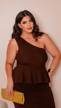 Blusa peplum aurora trico modal planet