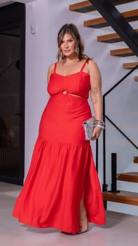 pre venda vestido longo argola central e cut out viscose e poliamida mr fr