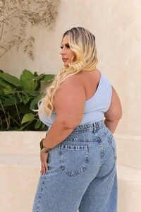 calca widleg azul jeans karol liso f