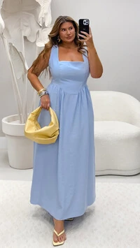 Vestido decote quadrado alfa viscose kayla