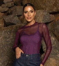 pre venda blusa tule poliamida+ regata midi malha season divas