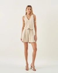 conjunto alfaitaria colete + shorts quebela