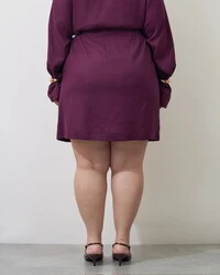 Saia alfaiataria linen meia coxa kayla