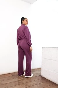 calca reta soft moletinho com amarracao frontal upper