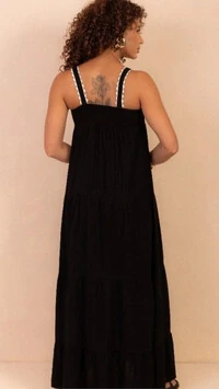 vestido sofia linho com renda zig zag sml