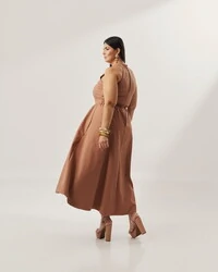 vestido colonial em tricoline com elastano e elastico costa quebela
