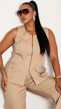 blusa colete bianca alfaiataria ziper upper