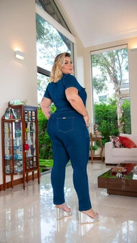 Macacao jeans com lycra