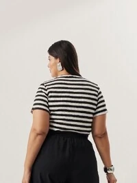 Blusa listrada maritima quebela