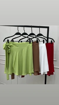 saia shorts transpassado lenco com elastico costa hotpink