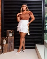 Pre venda saia shorts cargo viscose sarjado mr fr