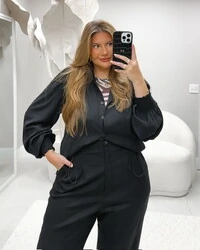 Jaqueta bomber viscose sarjada doce