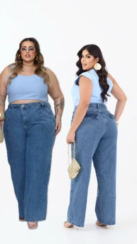 calca jeans reta street blue medio