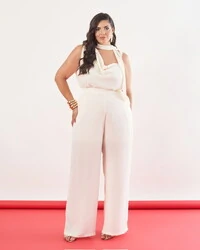 Calca ariele longo chiffon crepe e shorts forro kayla