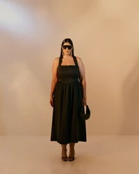 vestido colonial em tricoline com elastano e elastico costa quebela