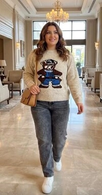 blusa tricot urso pintrest