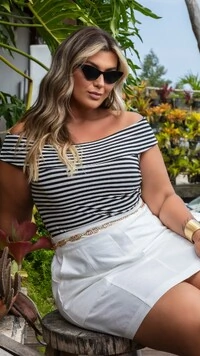 Pre venda blusa malha listrada ombre mr fr