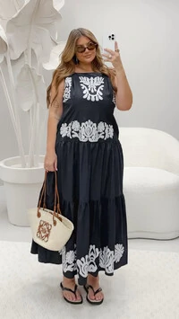 Vestido algodao com estampa boho sml
