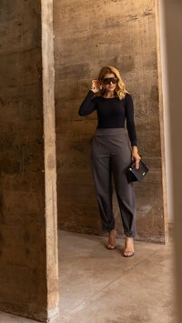 pre venda calca alfaiataria pizatto com textura tellos