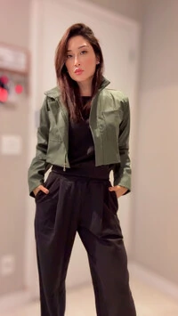 jaqueta midi courino