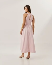 vestido colonial em tricoline com elastano e elastico costa quebela