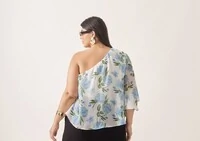 Blusa um ombro floral crepe ggt kayla