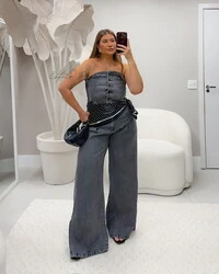 cropped jeans extonado black com elastex nas laterais ph provador