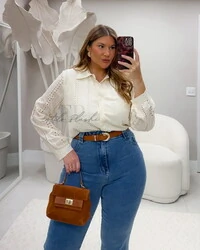 Camisa algodao lasie manteiga provador