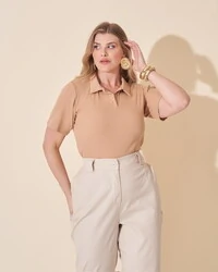 blusa malha micro rib polo kayla